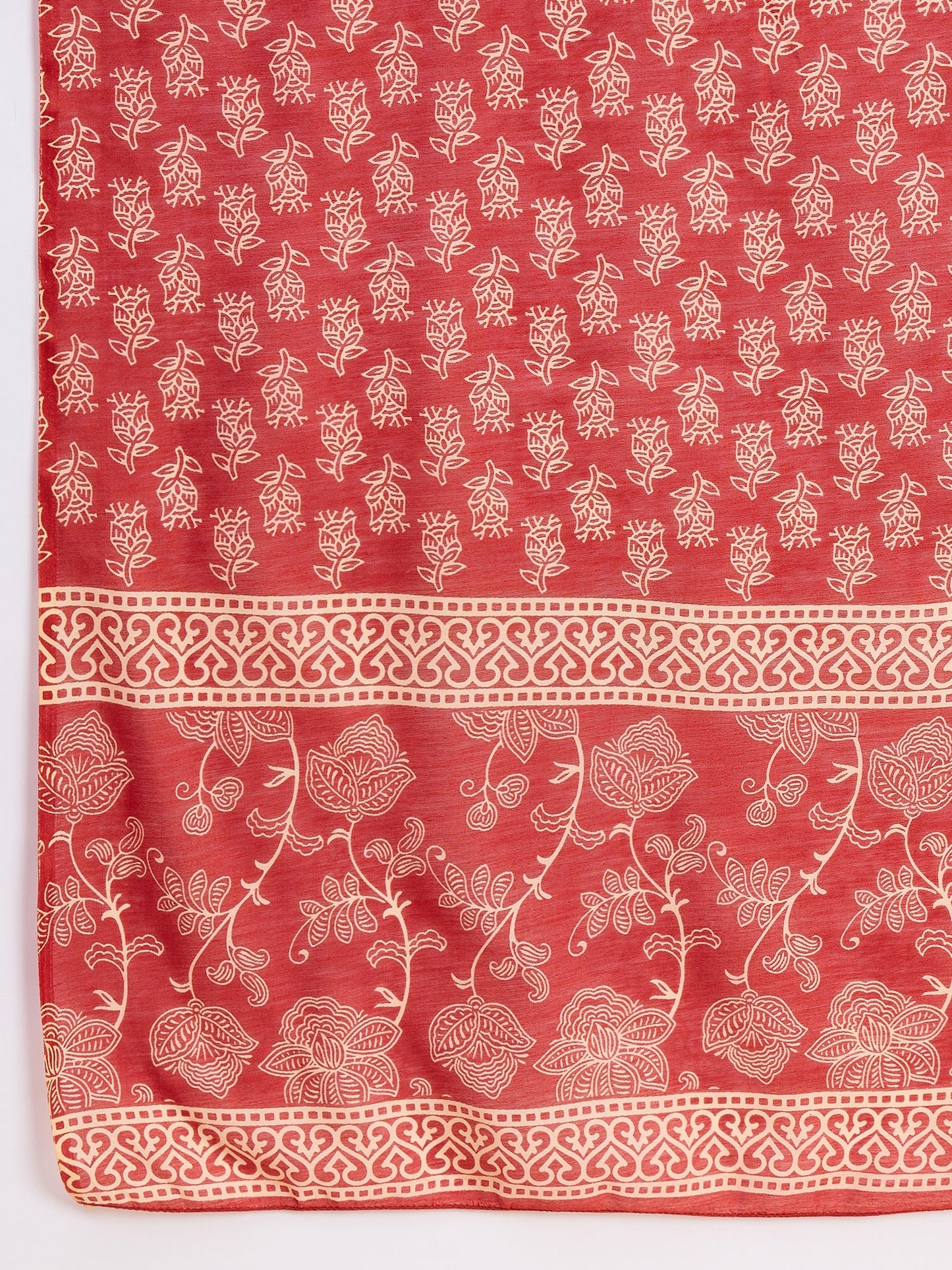 Women’s Viscose Red Anarkali Kurta and Pant Set with Dupatta