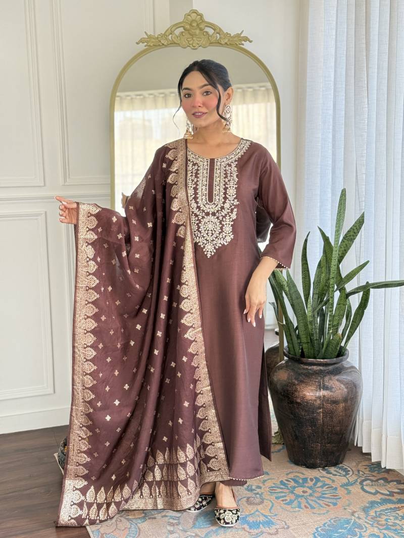 Noor-E-Zari Pure Silk Suit Set