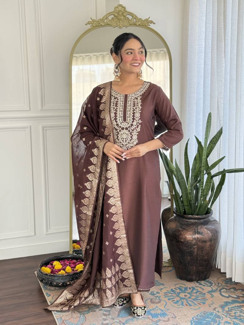 Noor-E-Zari Pure Silk Suit Set