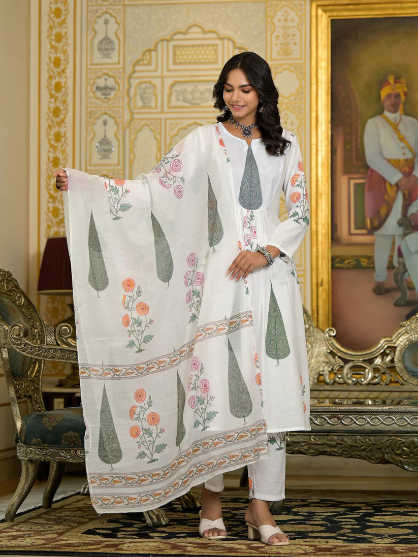 Ivory Garden Viscose Suit Set