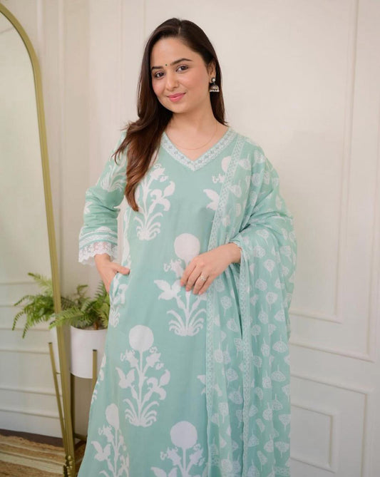 Mint Blossom Rayon Set