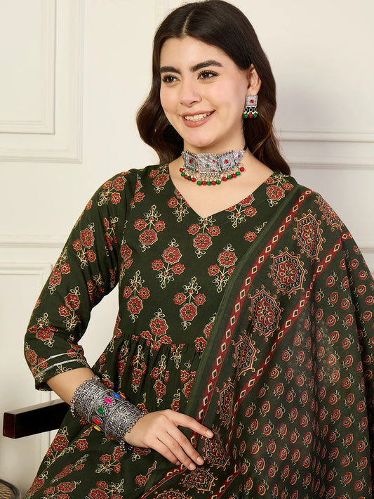 Moss Charm Anarkali Suit Set