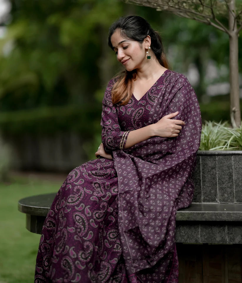Plum Paisley Grace Suit Set