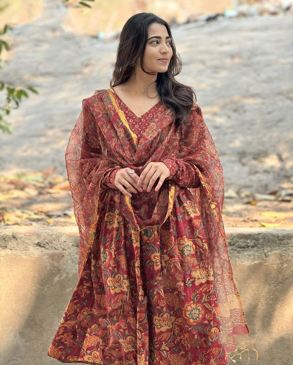 Rust Rosewood Viscose Suit Set