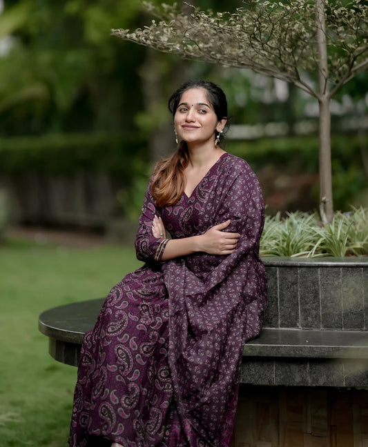 Plum Paisley Grace Suit Set