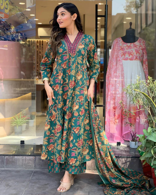 Royal Bloom Viscose Anarkali Set