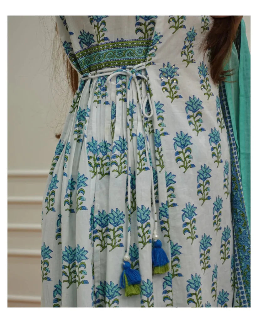 Mint Bloom Viscose Delight Suit