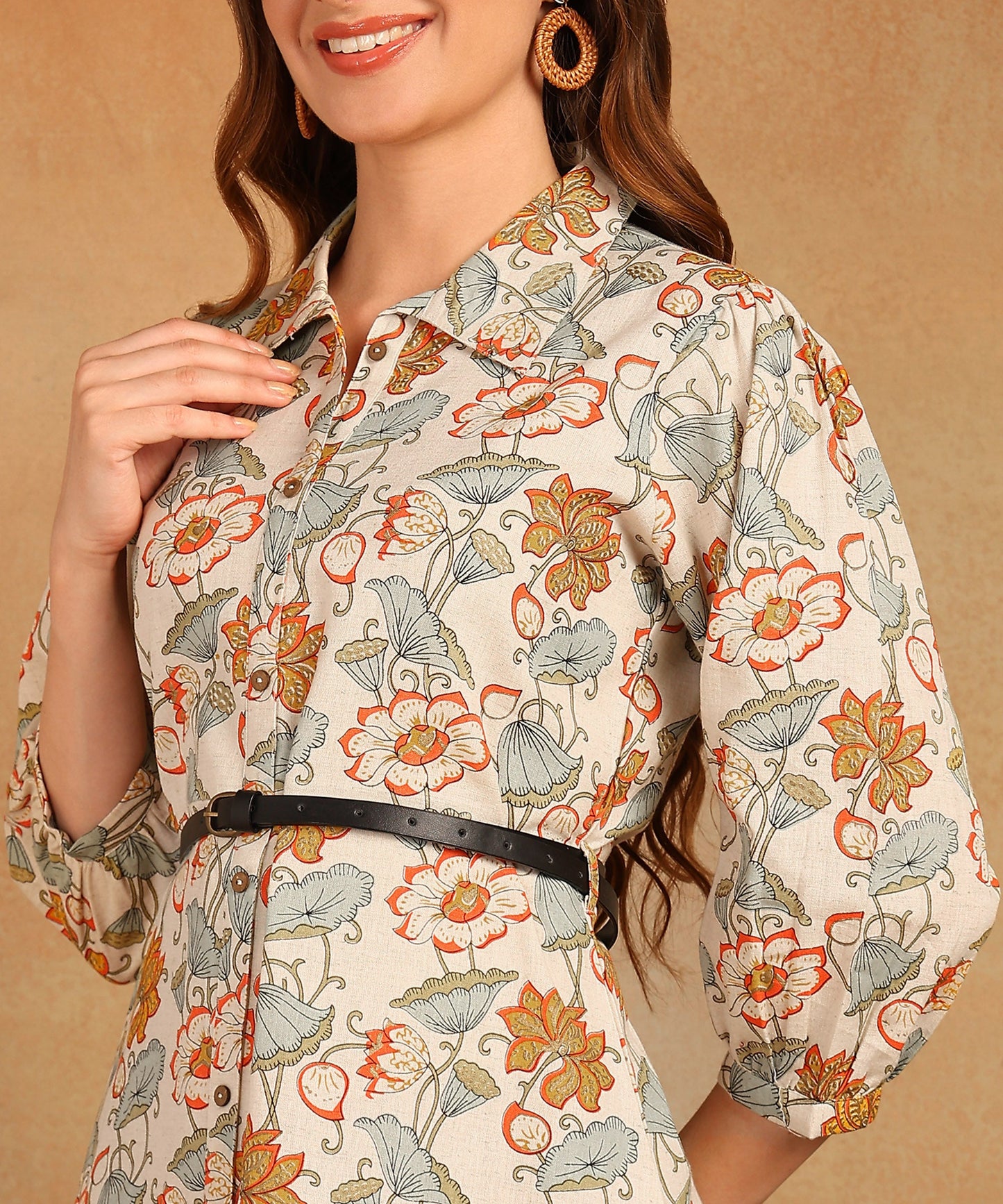 Cotton Tunic with Adjustable Belt