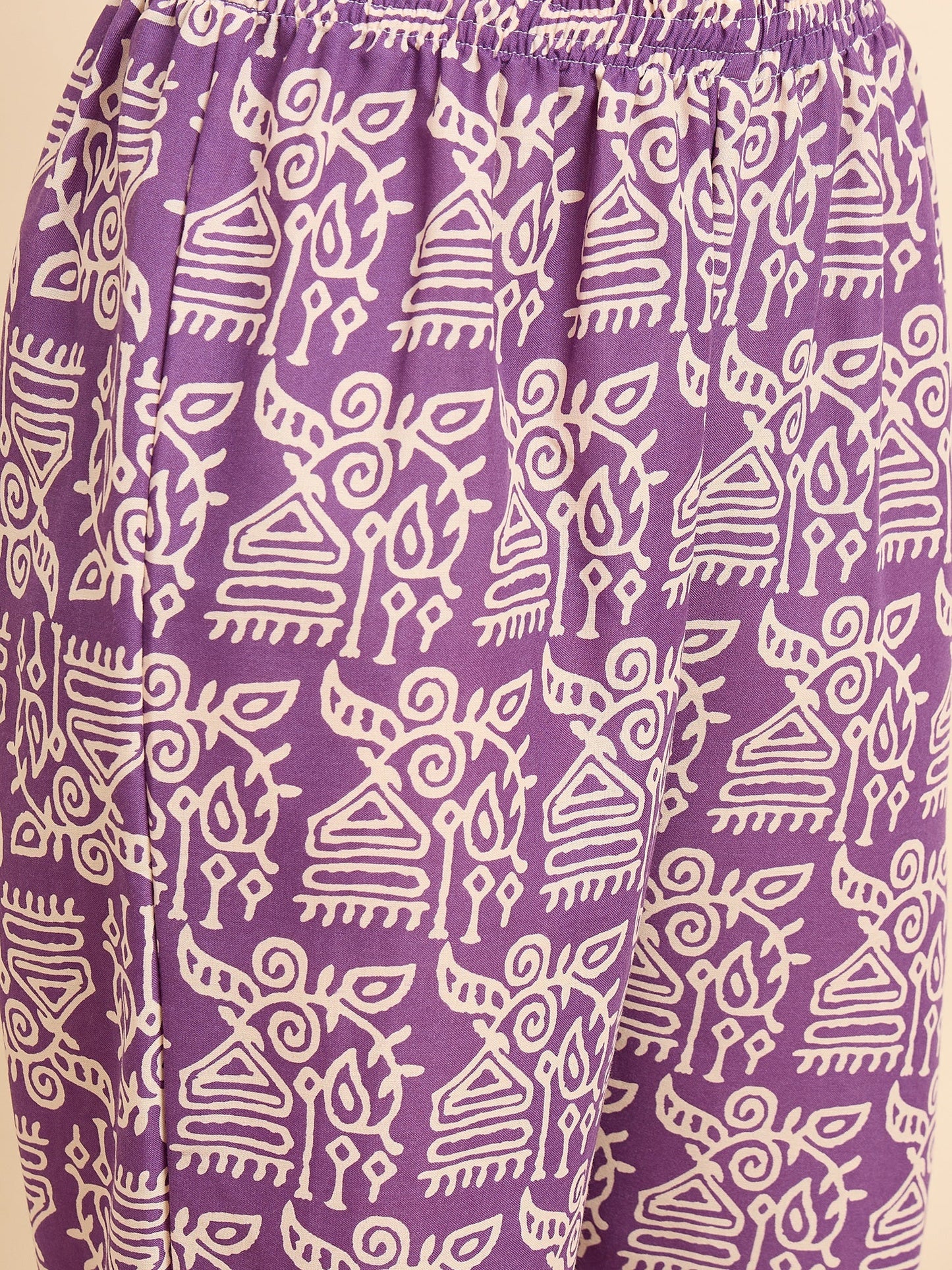 Women’s Viscose Purple Anarkali Kurta and Pant Set with Dupatta