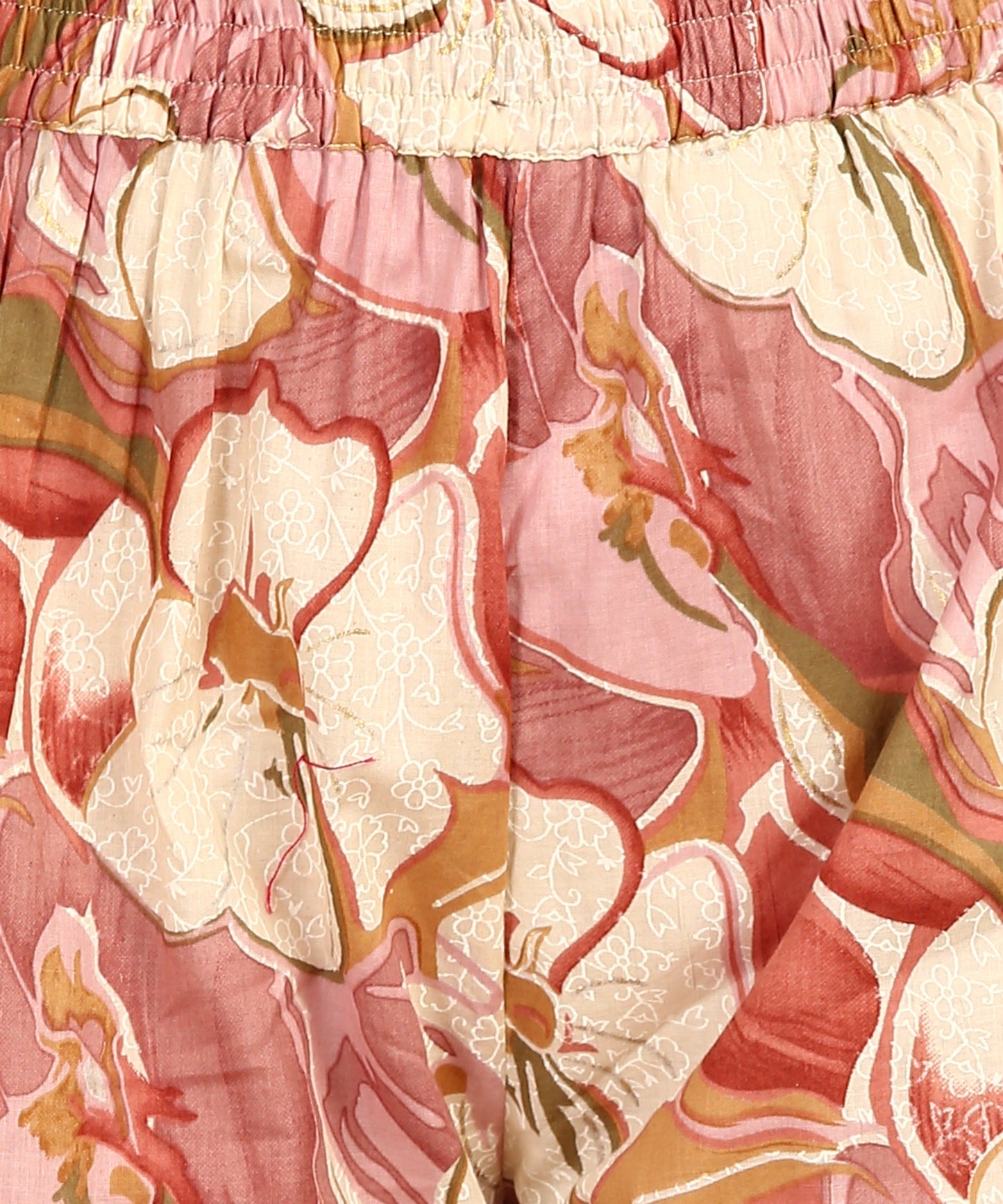 Pink Pure Muslin Foil Print Co-ord Set Fabric-Muslin