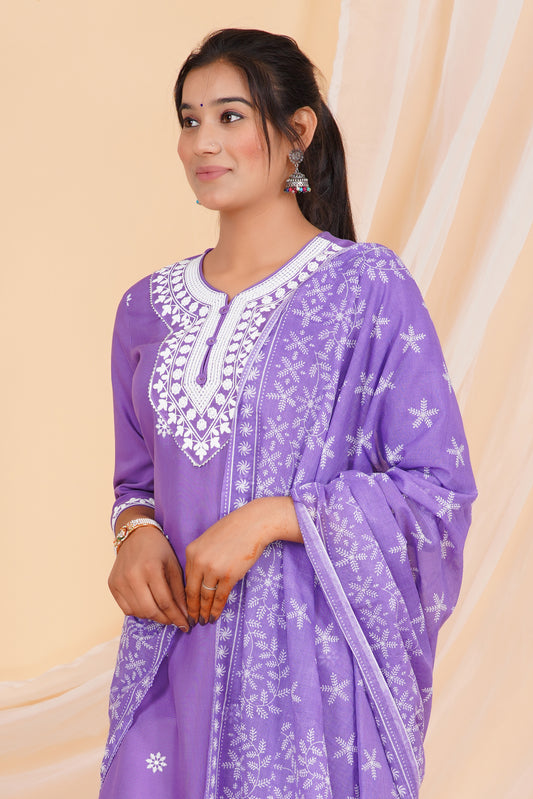 Lavender Charm Viscose Rayon Suit Set