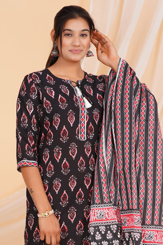 Blossom Noir Viscose Rayon Set