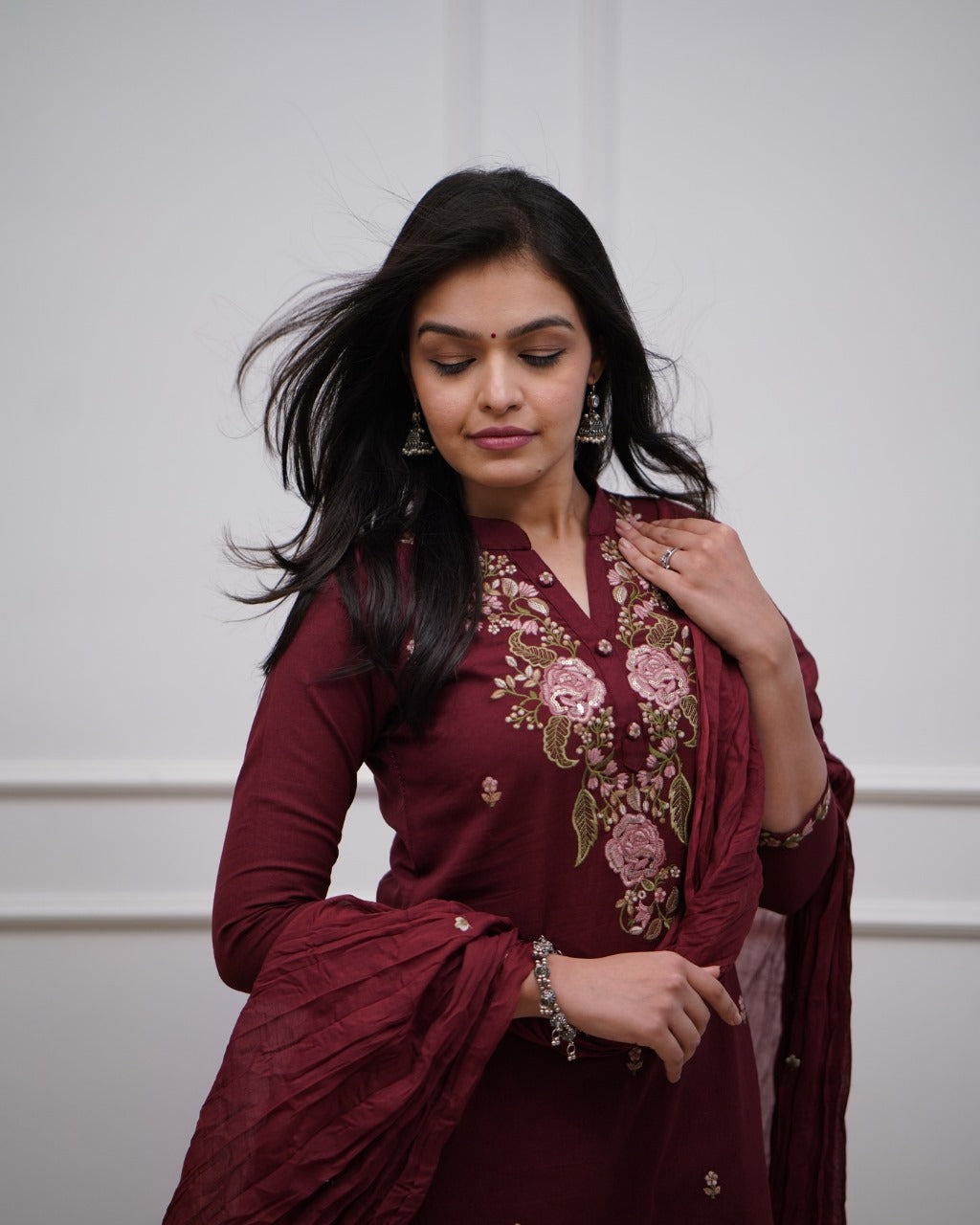 Gulrooh Maroon Elegance Suit Set