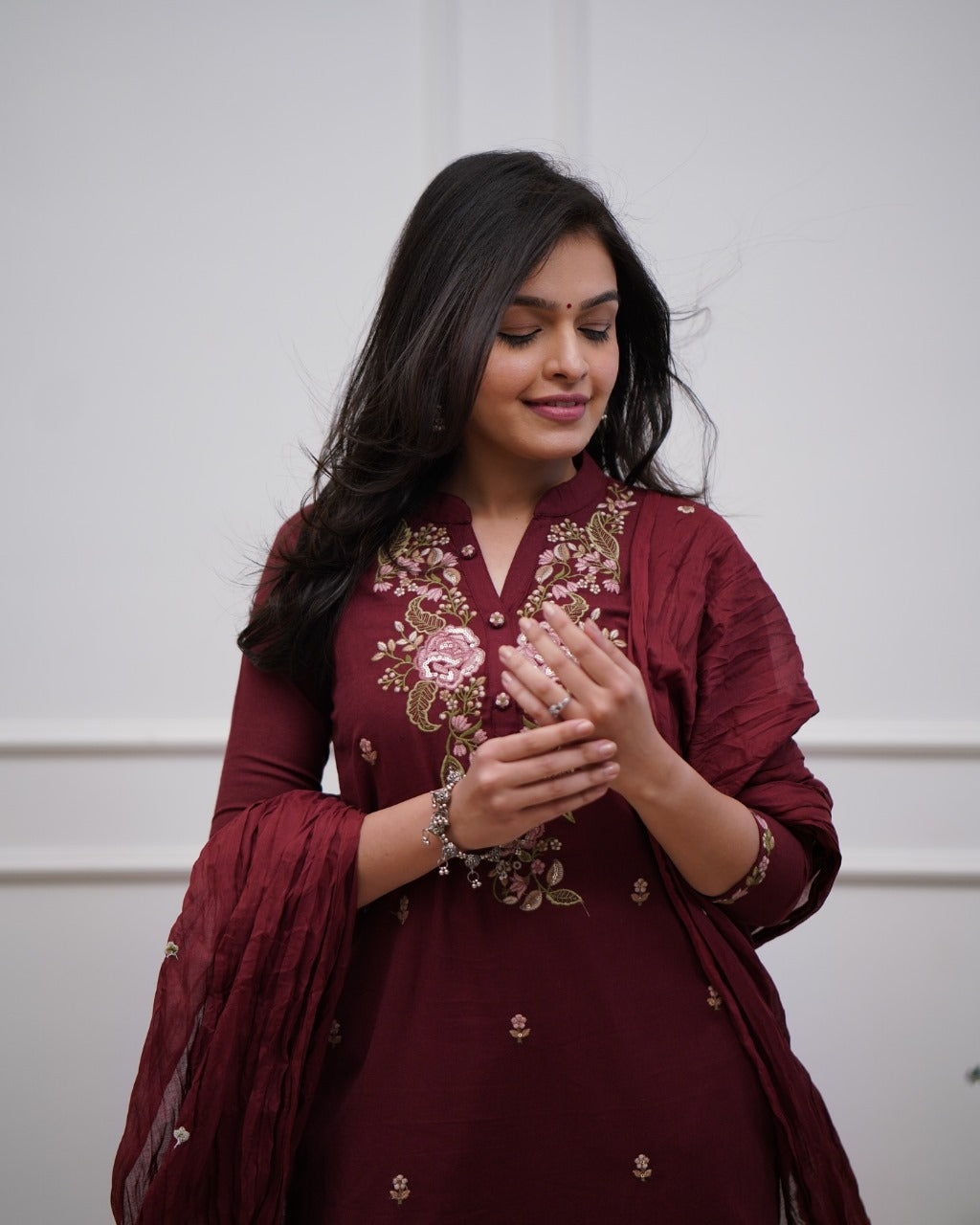 Gulrooh Maroon Elegance Suit Set