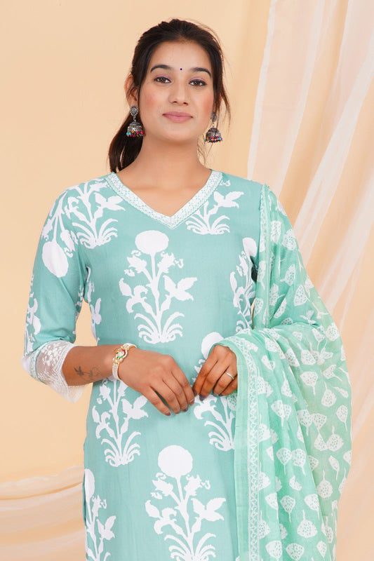 Mint Blossom Rayon Set