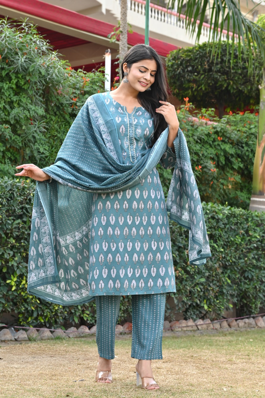 Elegant Rayon Straight Suit Set