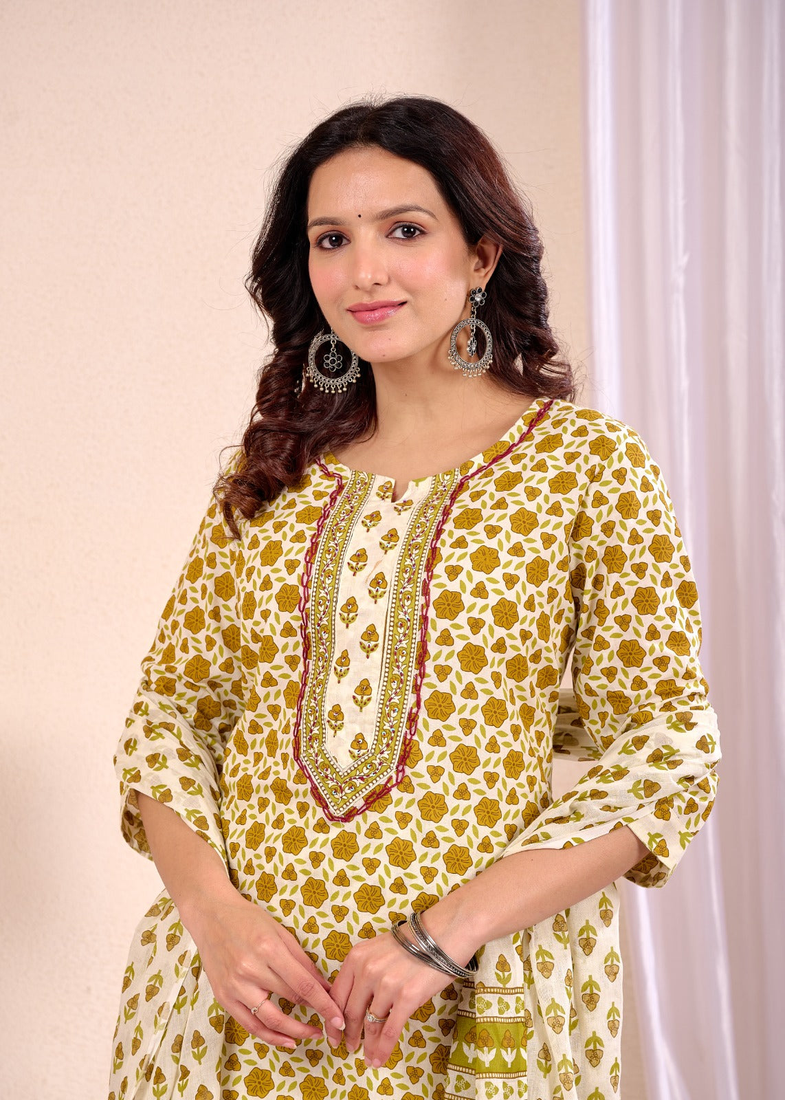 Effortless Ethnic Straight Cotton Suit Set