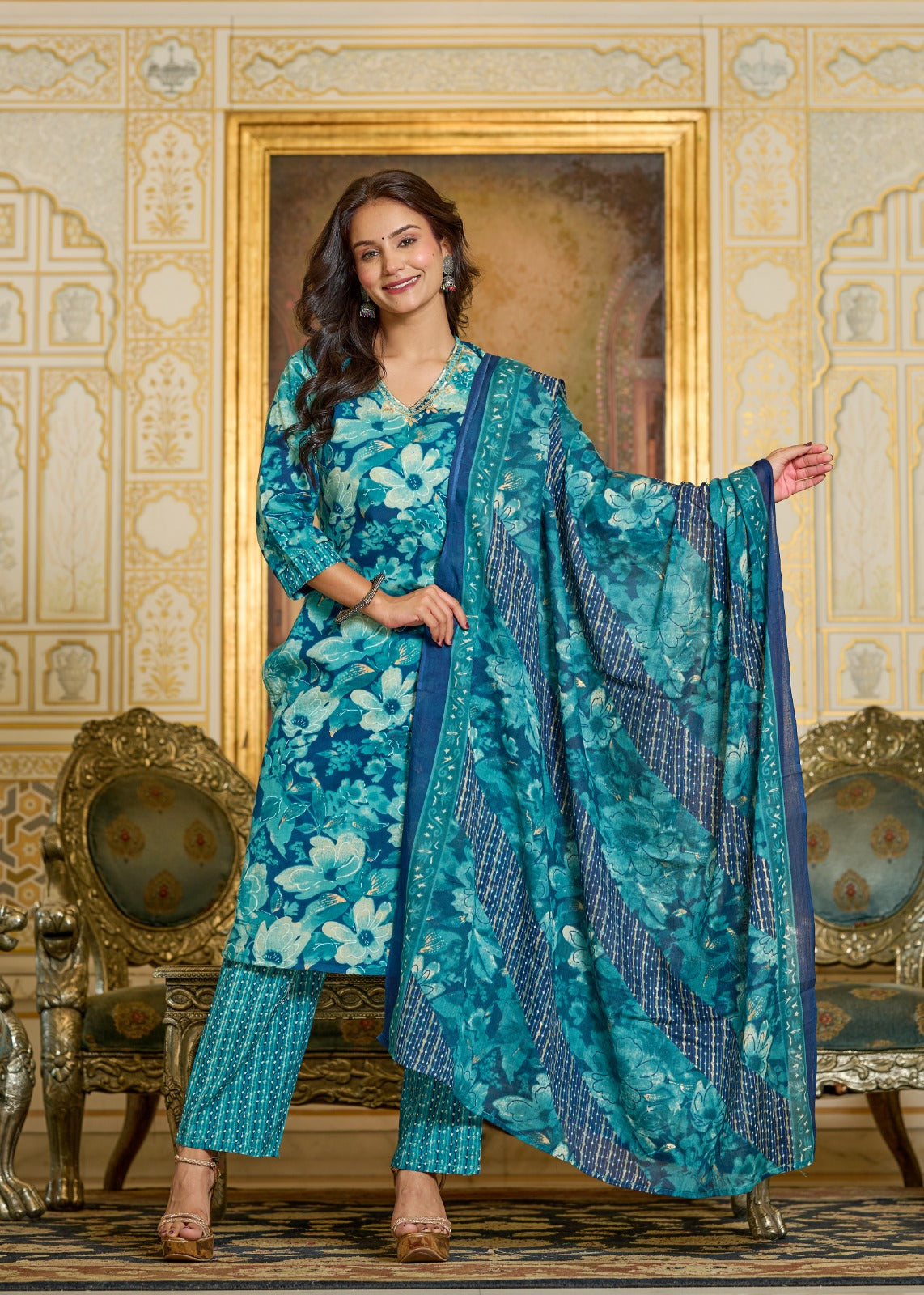 Sunehri Phool Cotton Suit Set