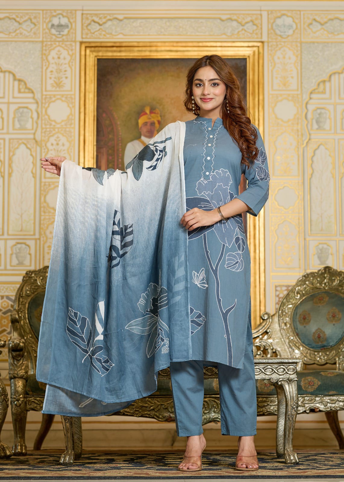 Petal Grace Cotton Suit