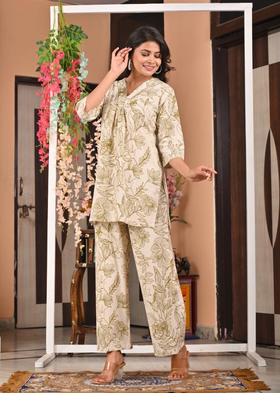 Olive Garden Cotton Co-ord Set