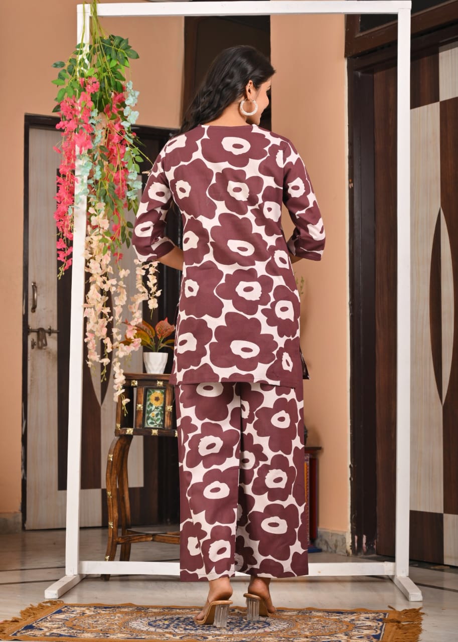 Retro Bloom Cotton Co-ord Set