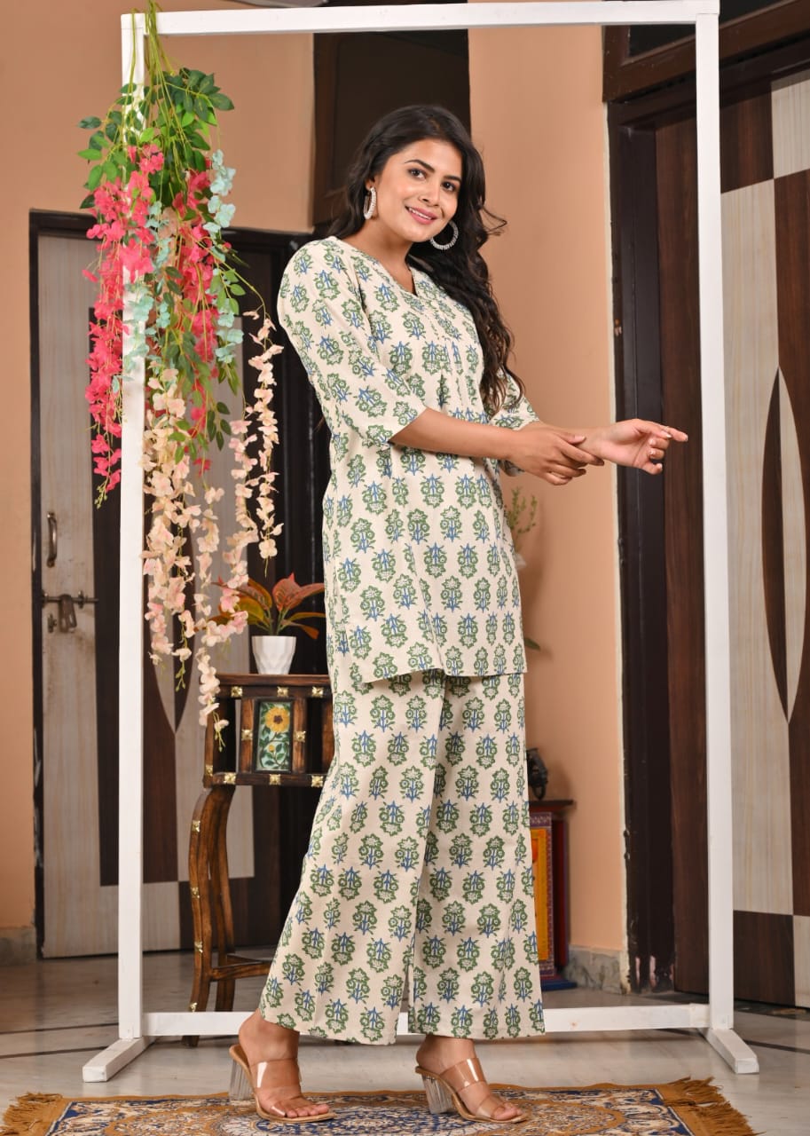 Heritage Bloom Cotton Co-ord Set