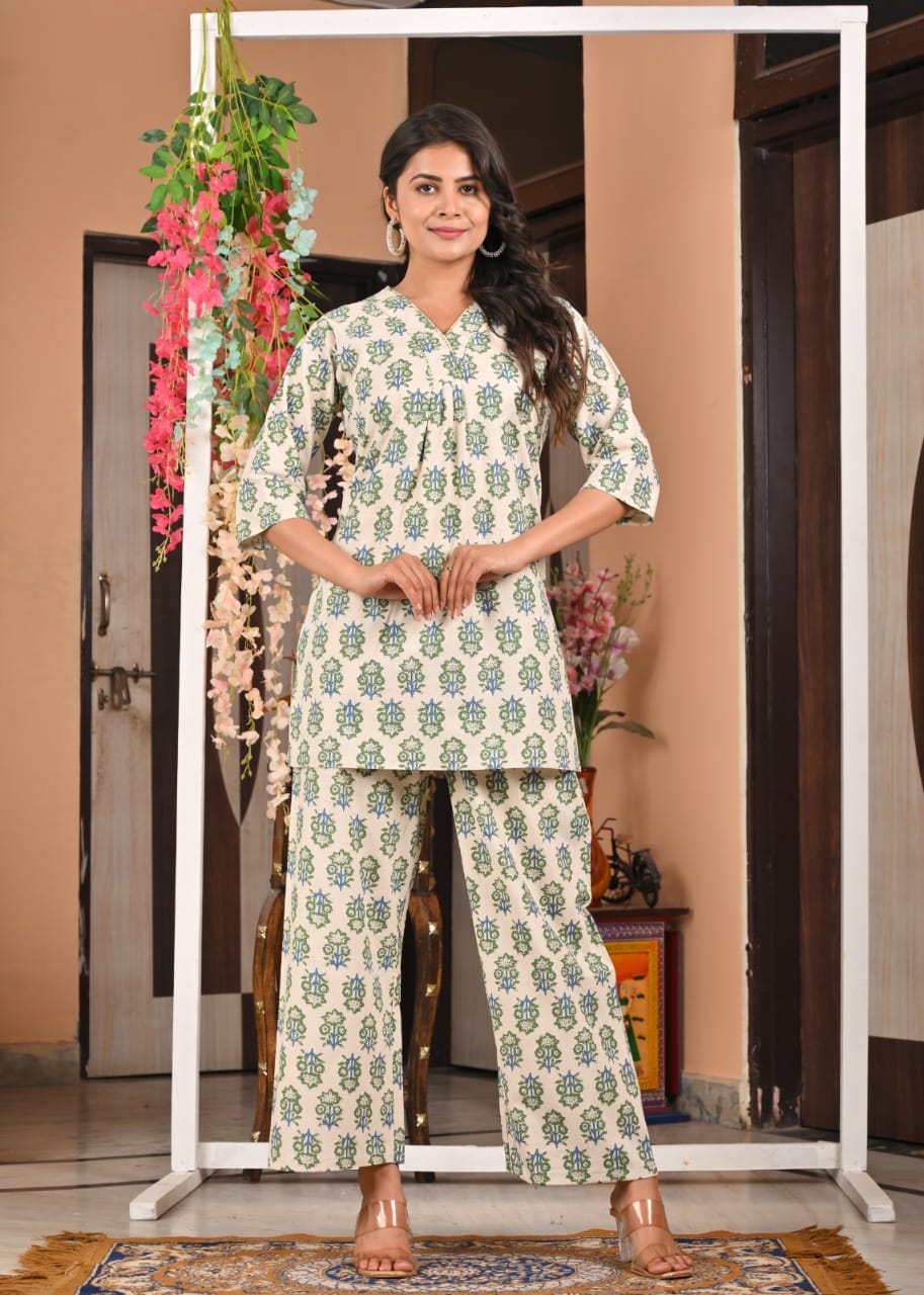 Heritage Bloom Cotton Co-ord Set