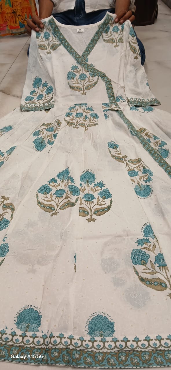 Aqua Bloom Anarkali Set