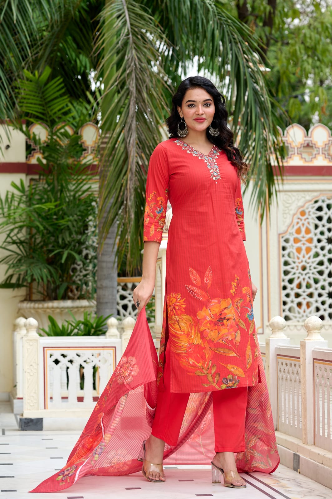 Rangrika Blossom Cotton Suit Set