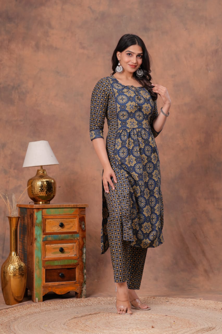 Indigo Royale Handwork Cotton Suit Set