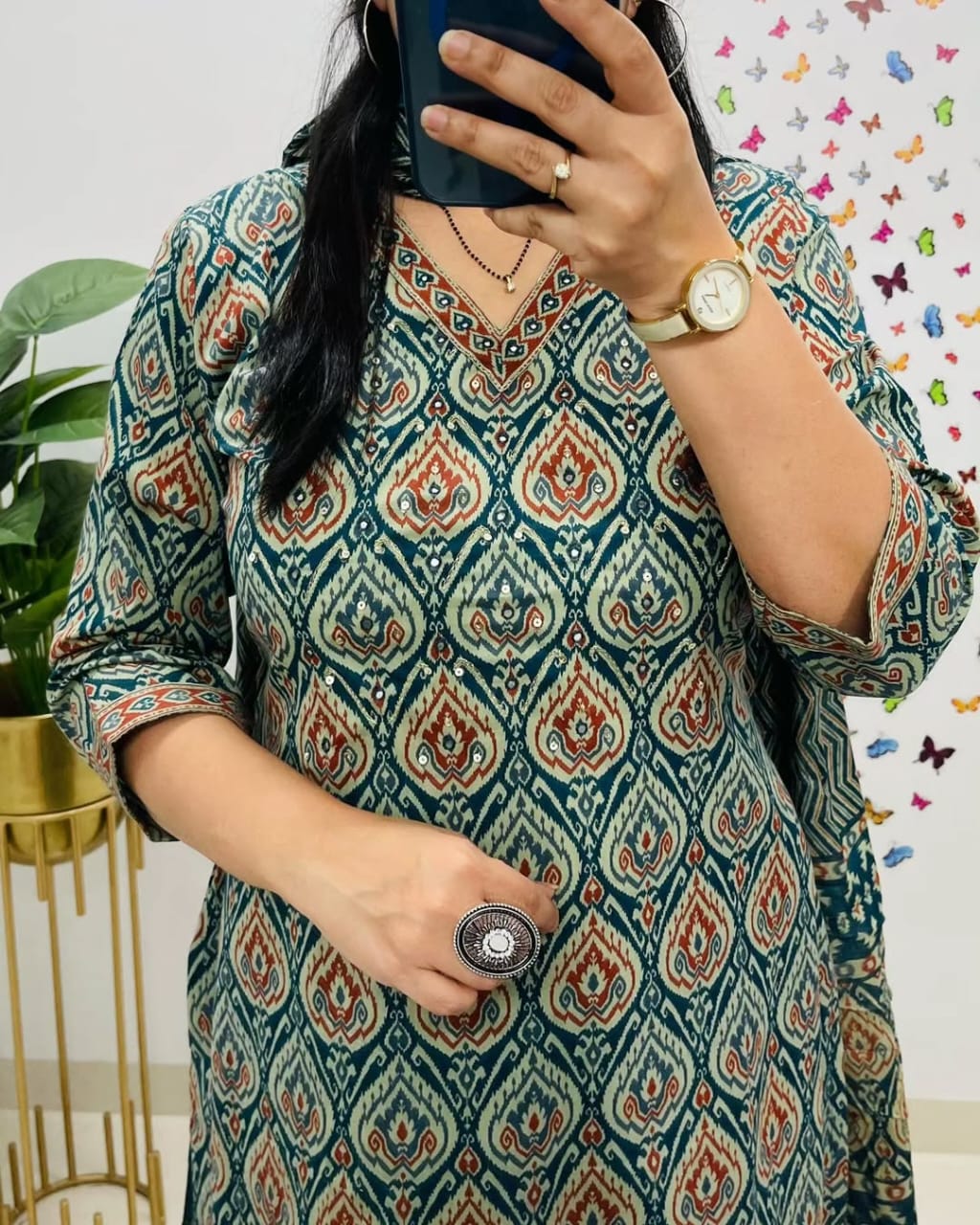 Teal Royale Handcrafted Cotton Suit Set