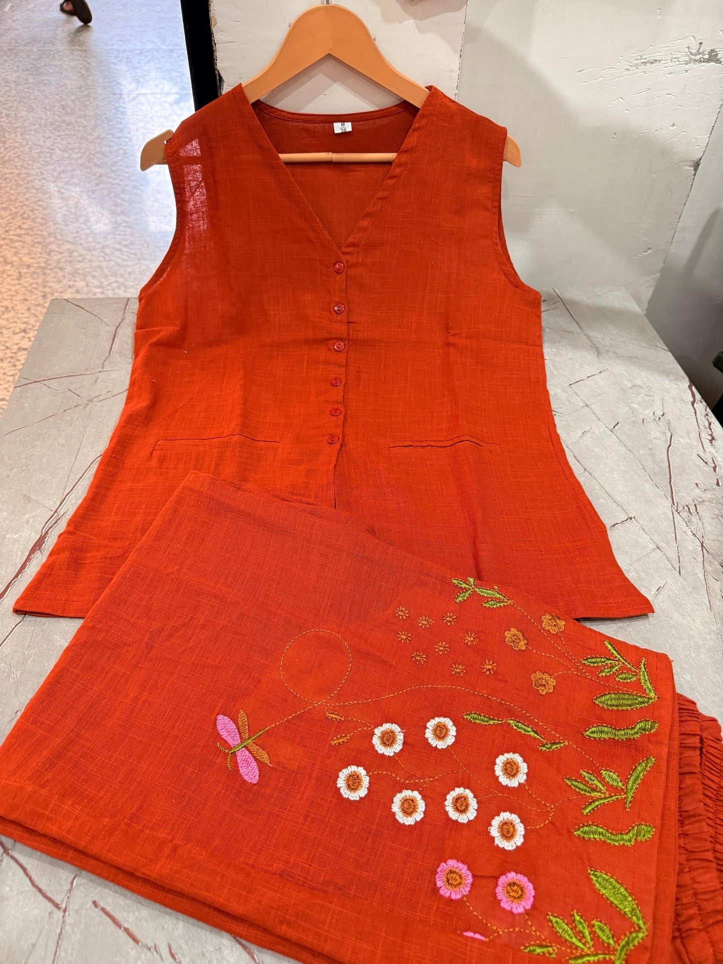 Rust Bloom Cotton Co-ord Set