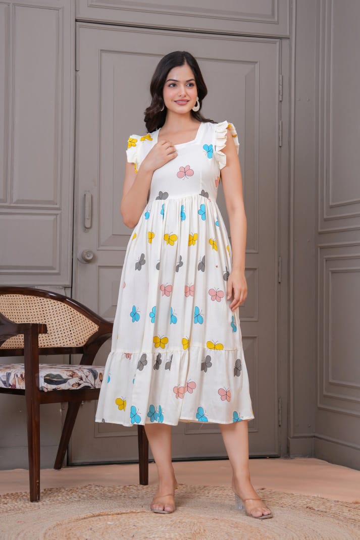 Ivory Butterfly Bliss Anarkali Gown