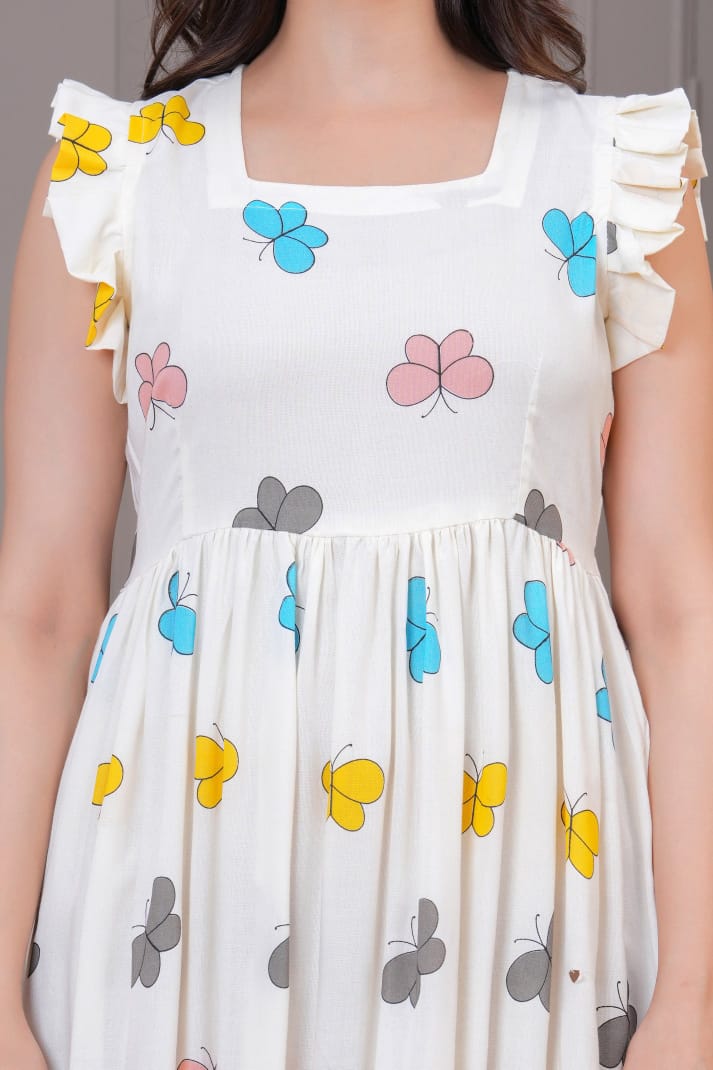 Ivory Butterfly Bliss Anarkali Gown