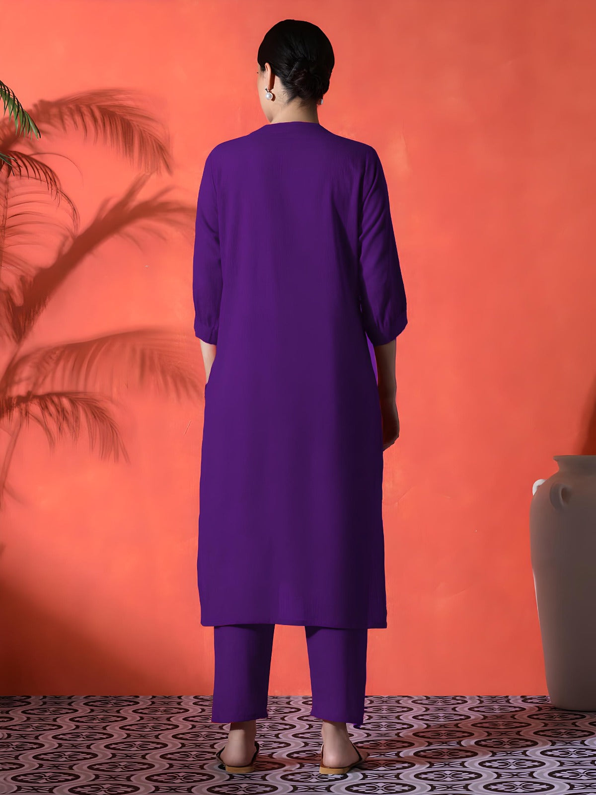 Noorvi Plum Blossom Cotton Kurta Set