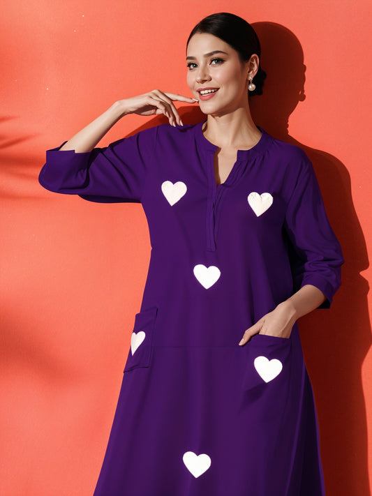 Noorvi Plum Blossom Cotton Kurta Set