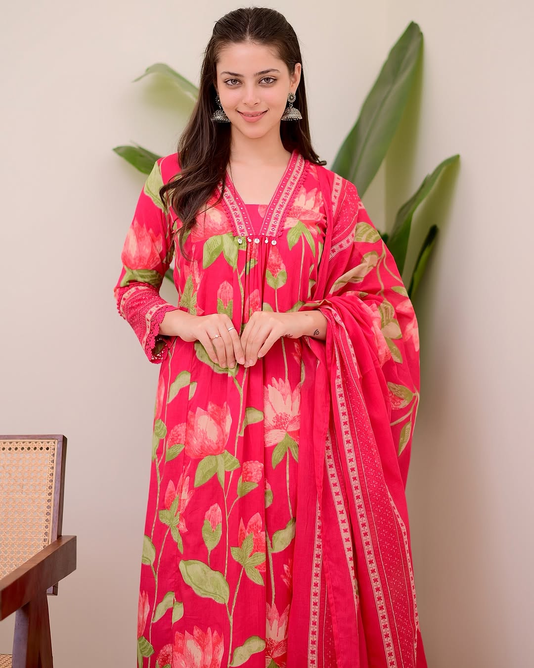 Lotus Bloom Alia Cut Cotton Suit Set