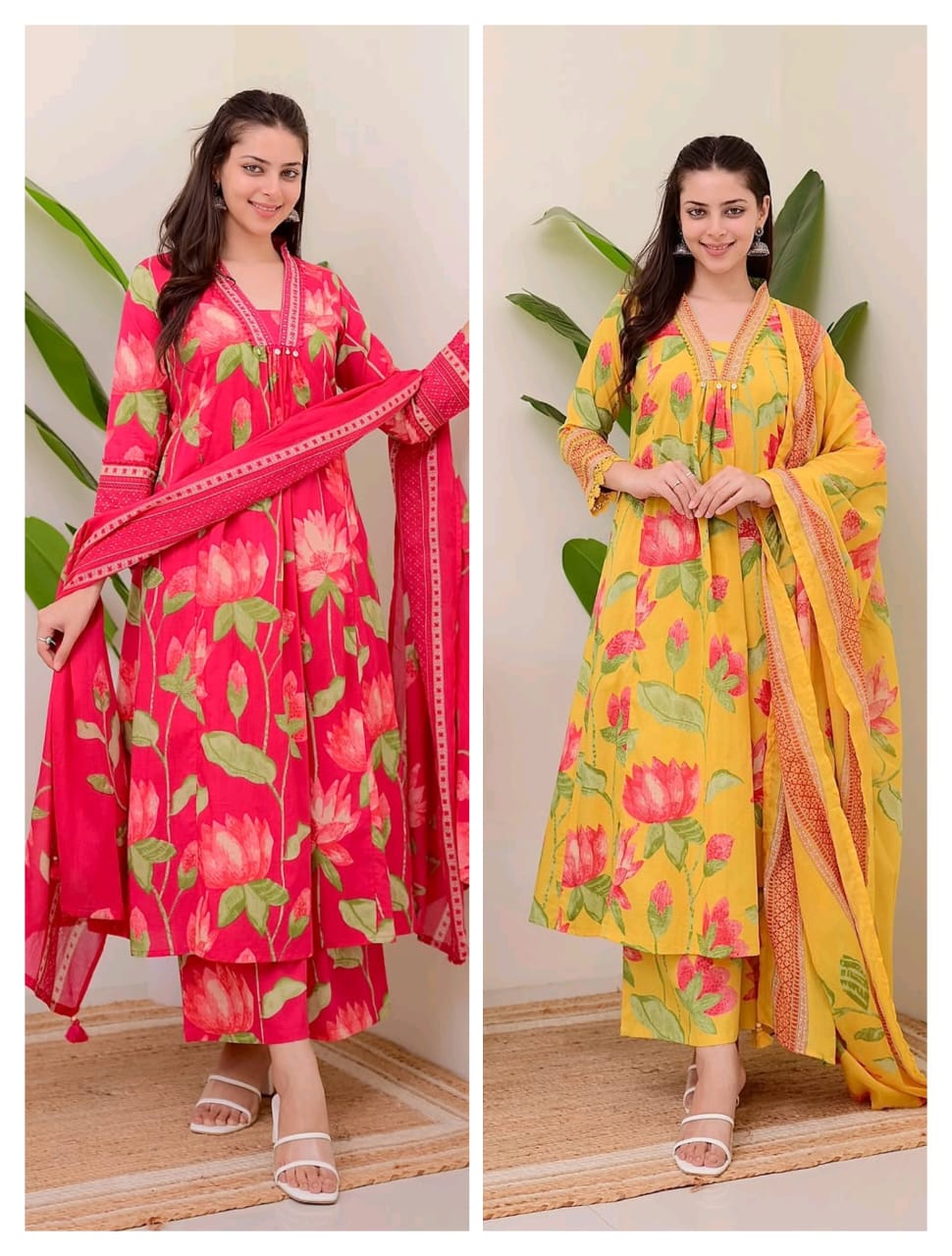 Lotus Bloom Alia Cut Cotton Suit Set