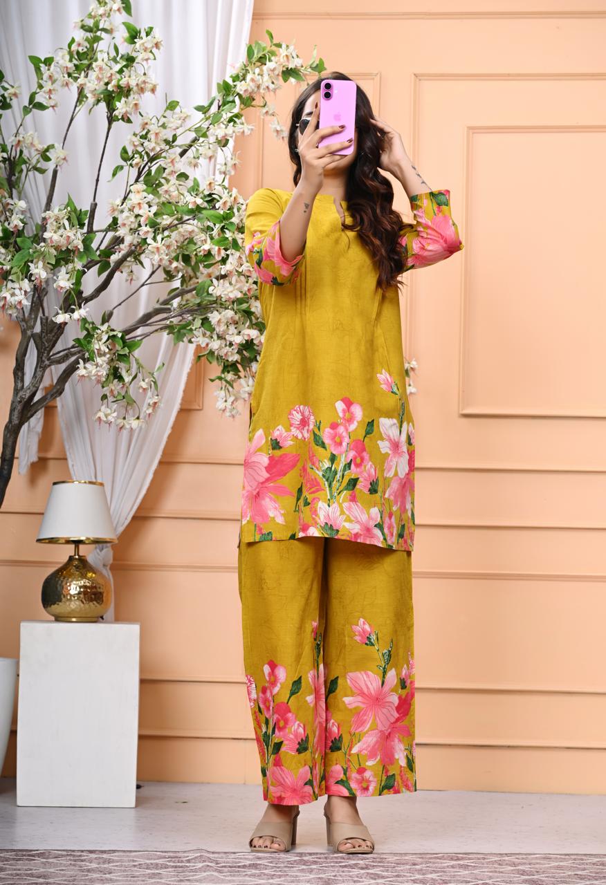 Marigold Bloom Pure Cotton Co-ord Set