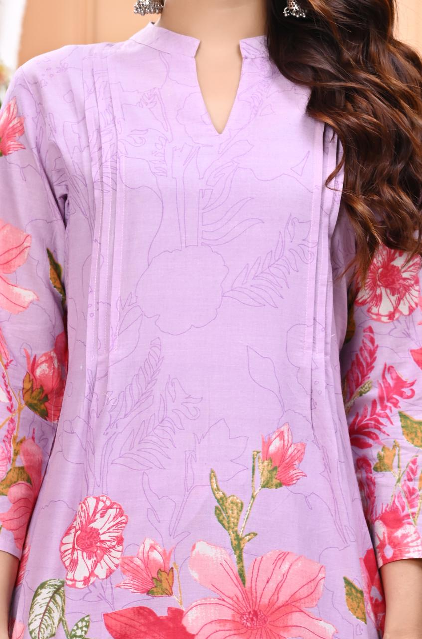 Lilac Garden Pure Cotton Co-ord Set
