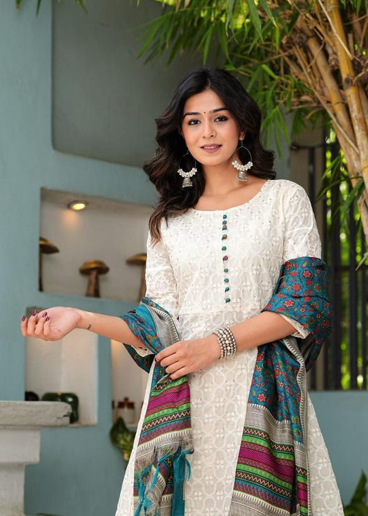 Zaria Chikankari Elegance Suit Set