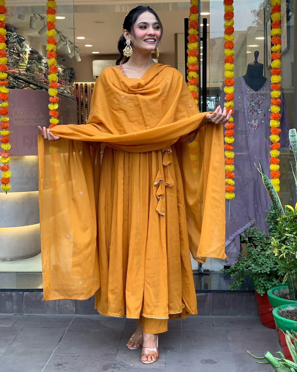 Kesar Angrakha Anarkali Suit Set