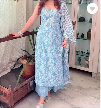 Aarvi Sky Paisley Suit Set