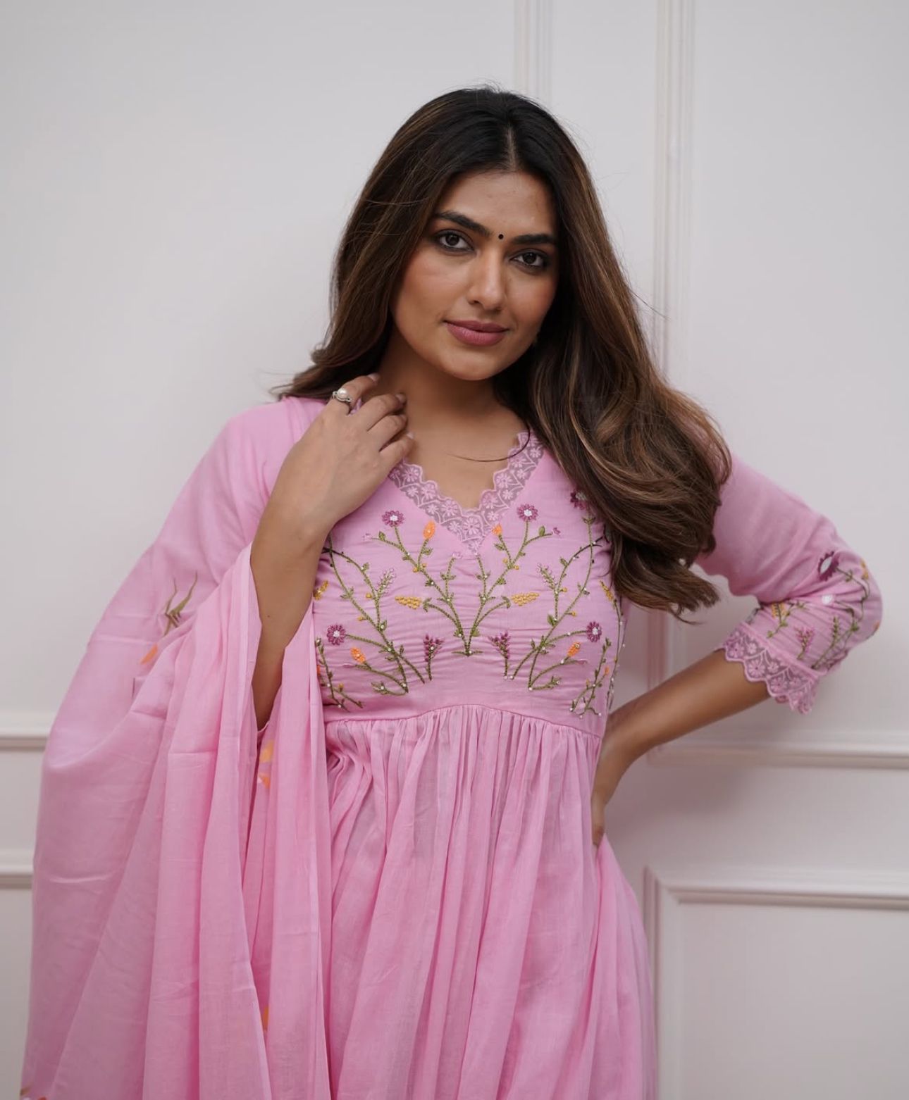 Nazakat Chikankari Angrakha Set