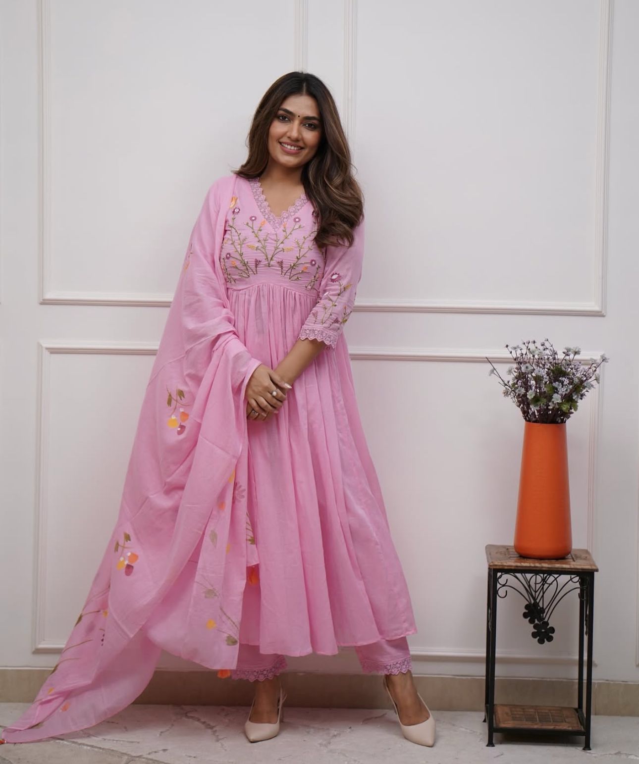 Nazakat Chikankari Angrakha Set