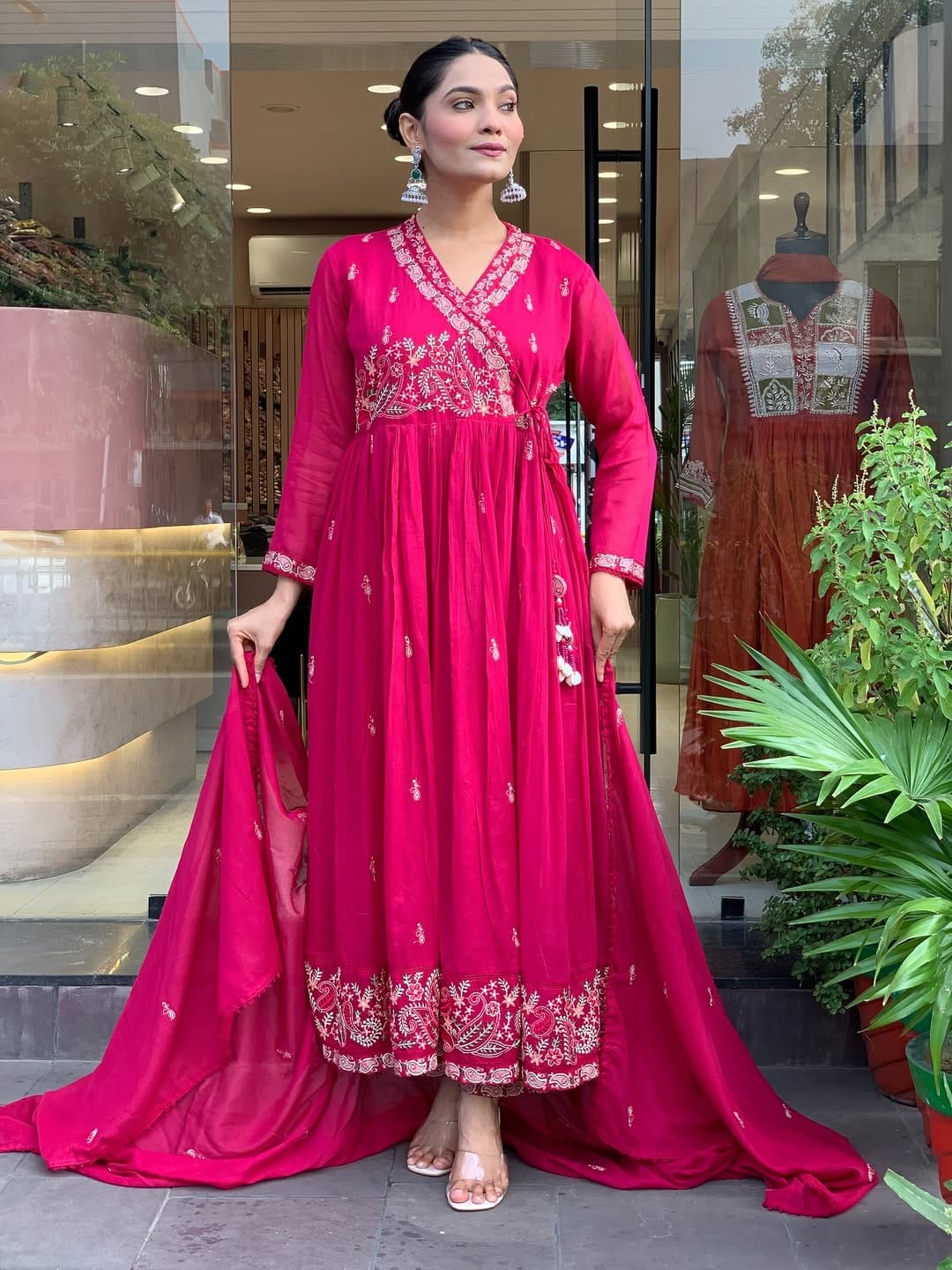 Fiza Crimson Charm Angrakha Set