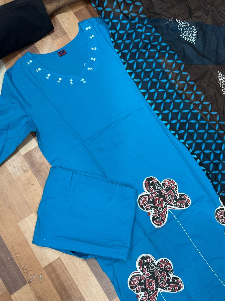 Aarvika Floral Patchwork Cotton Set