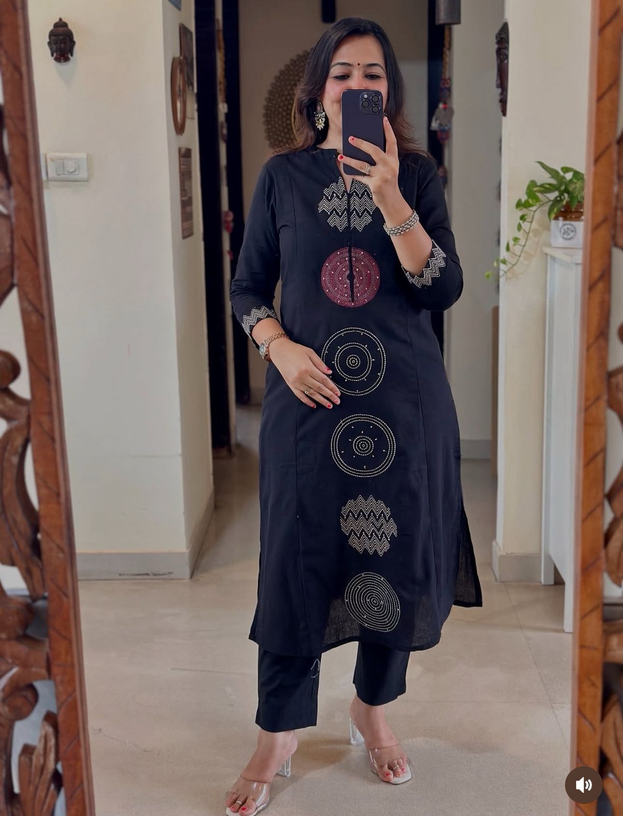 Midnight Aura Cotton Suit Set