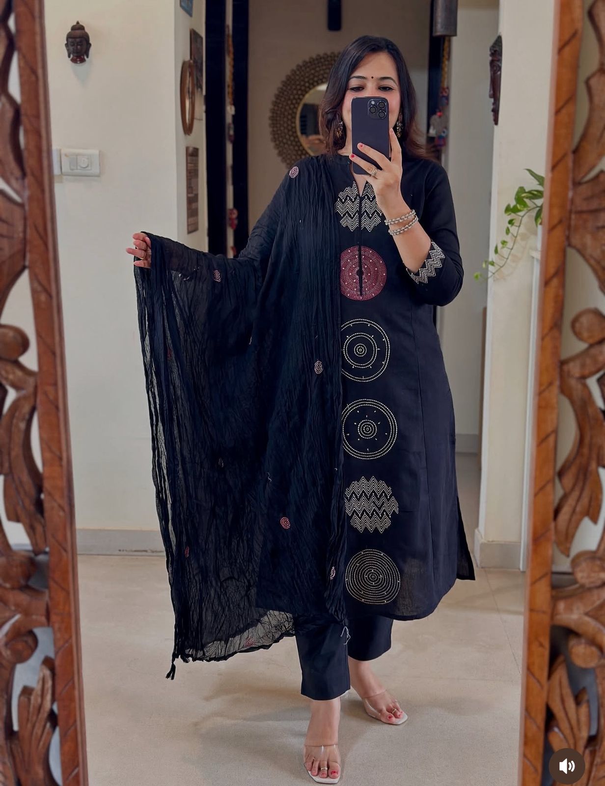 Midnight Aura Cotton Suit Set