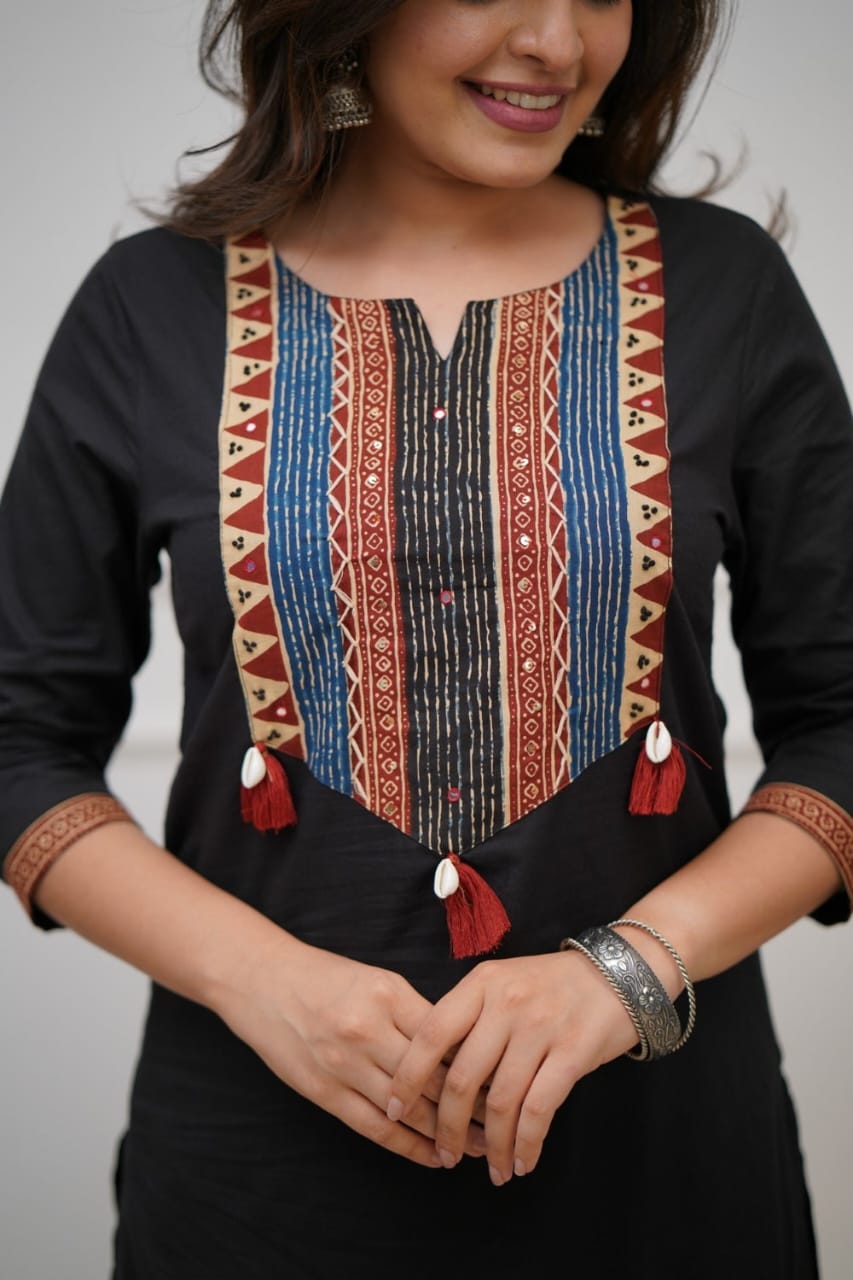 Rustic Charm Straight Cotton Suit Set